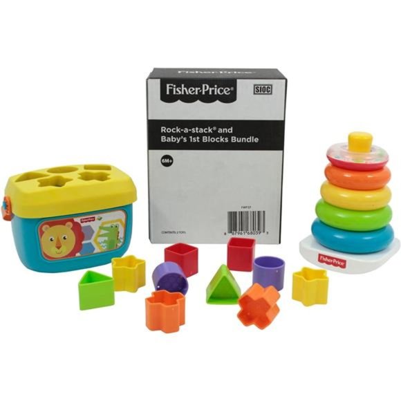 Fisher-Price Infant Gift Set with Baby’s First Blocks (10 Shapes) Stacking Toy - Picture 5 of 6